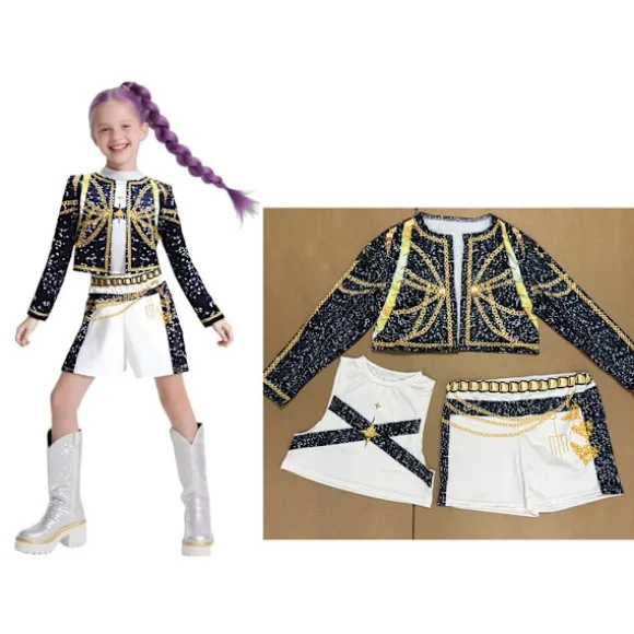 Hot tilbud til lav pris! 2025 Demon Hunter K-Pop Kostume | Halloween Outfit Kvinder Børn Cosplay Nr. 1 3-delt sæt - Glad No. 1 3-piece set-FA- No. 1 3-piece set 110cm | Fyndiq