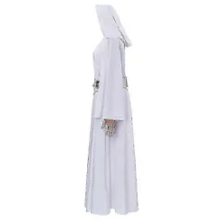 Hot tilbud til lav pris! Prinsesse Leia Star Wars Kostume til kvinder - Klassisk hvid kjole med hætte & bælte (XS-3XL, Polyester) - Glad XL