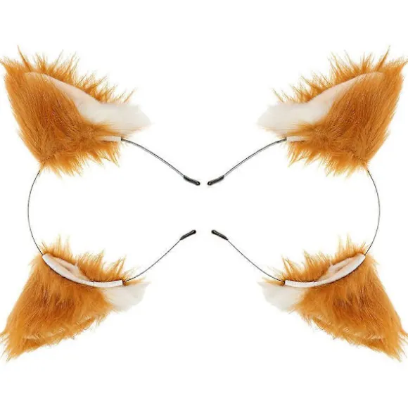 Hårbøjler Piger Sød Hårbøjle Til Cosplay Fest Ræveører Form Plys Materiale 2 stk (LGL) Assorted Color 24.00X18.00X6.00CM