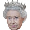 HRH Dronningen (Krone) Berømthed Maske, Flad Kort Ansigt