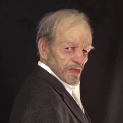 Humanoid bedstefar latex maske Halloween gammel mand hoved horror sjov paryk rekvisitter