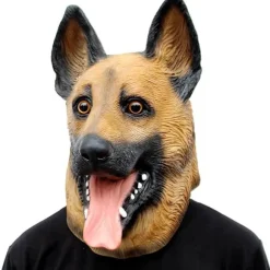 Hundemaske Halloween Fest Hundekostume Masker Maske Super Bowl Underdog Kostume Latex Dyrehovedmaske (Tysk hyrde)