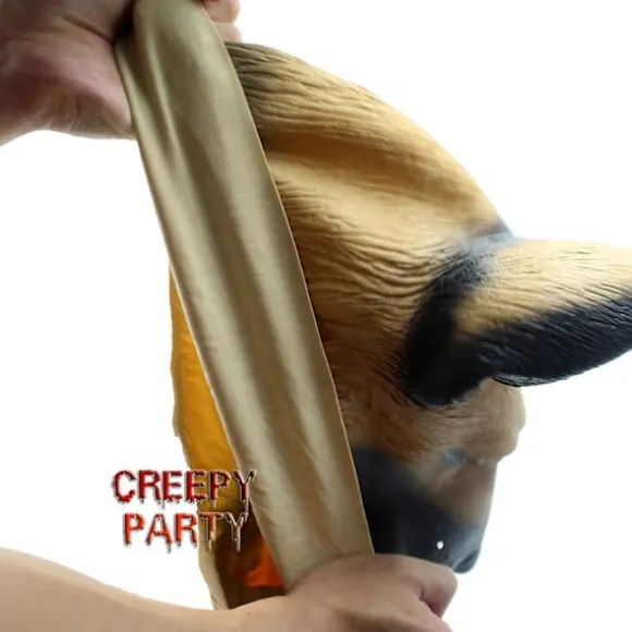 Hundemaske Halloween Fest Hundekostume Masker Maske Super Bowl Underdog Kostume Latex Dyrehovedmaske (Tysk hyrde)