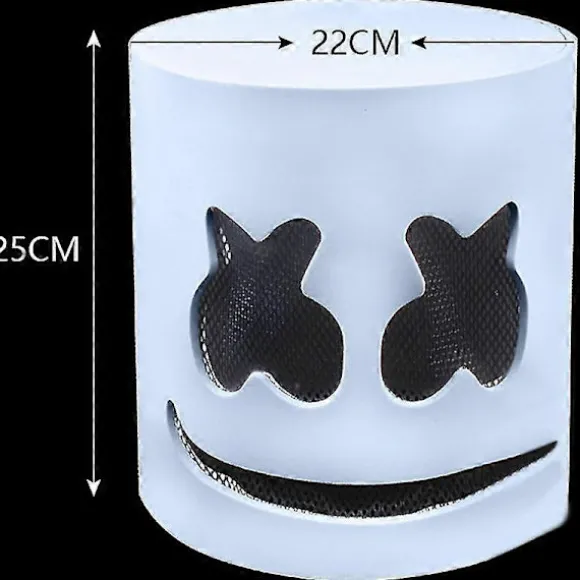 Hvid Hjelm Maske Halloween Bar Musik Fest Marshmallow Cosplay Latex Fuld Hoved Maske Uhyggeligt Kostume Prop -NMAOV