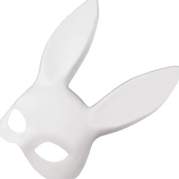 Hvid Kanin Maske Maskerade Kanin Maske Kanin Halv Maske til Fødselsdagsfest Påske Halloween Kostume Tilbehør