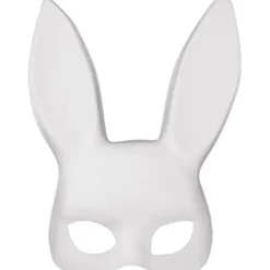 Hvid Kanin Maske Maskerade Kanin Maske Kanin Halv Maske til Fødselsdagsfest Påske Halloween Kostume Tilbehør