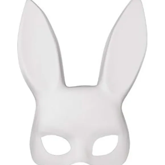 Hvid Kanin Maske Maskerade Kanin Maske Kanin Halv Maske til Fødselsdagsfest Påske Halloween Kostume Tilbehør