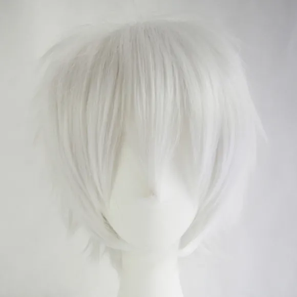 Hvid Kort Paryk, Bob Anime Cosplay Flerlags Glat Hår Kostumefest Anime Pixie Maskerade til Kvinder Mænd Drenge Piger