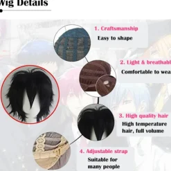 Hvid Kort Paryk, Bob Anime Cosplay Flerlags Glat Hår Kostumefest Anime Pixie Maskerade til Kvinder Mænd Drenge Piger