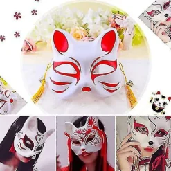 Hvid Papirmaske Katteansigt - 10 Styk, Pulp Blankt Håndmalet Maske, Personlig Design, Velegnet Til Halloween Kostume Cosplay Cy-yuhao