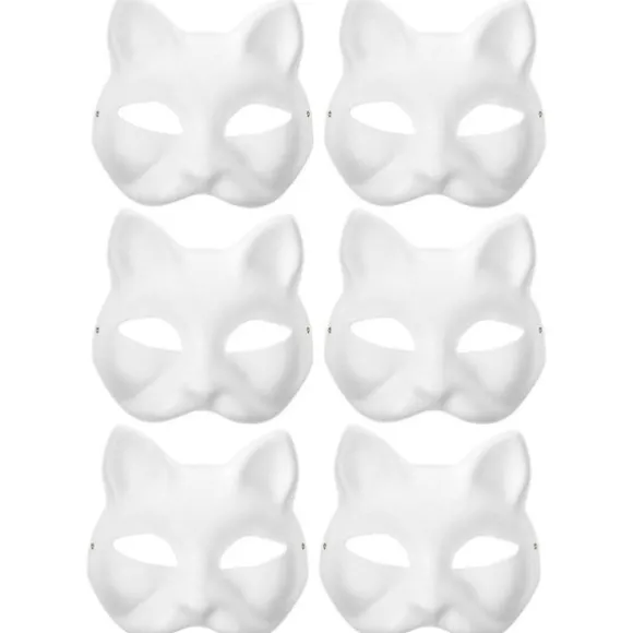 Hvide kattemasker til cosplay, 18 x 17 x 6 cm