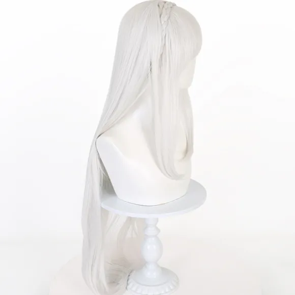 Hvidt langt hår, paryk, egnet til cosplay paryk rollespil