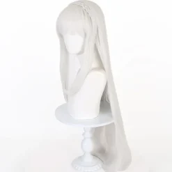 Hvidt langt hår, paryk, egnet til cosplay paryk rollespil