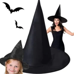 Häxhatt halloween häxdräkt svart
