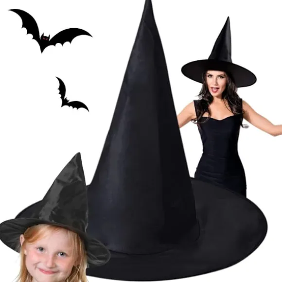 Häxhatt halloween häxdräkt svart