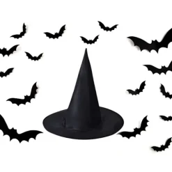 Häxhatt halloween häxdräkt svart