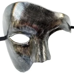 IC 1/2 Ansigtsmaske, Maskerade Maske Retro Fantomet Fra Opera Enøjet Halvansigt Kostume (sølv)