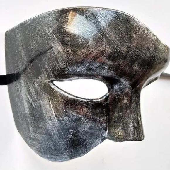 IC 1/2 Ansigtsmaske, Maskerade Maske Retro Fantomet Fra Opera Enøjet Halvansigt Kostume (sølv)