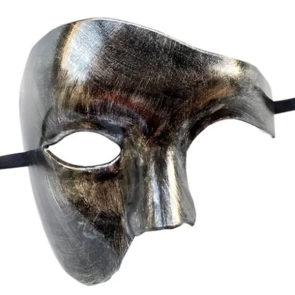 IC 1/2 Ansigtsmaske, Maskerade Maske Retro Fantomet Fra Opera Enøjet Halvansigt Kostume (sølv)