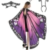 IC Butterfly Wing Cape-sjal med spidsmaske og pandebånd med sort fløjlantenne