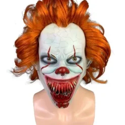 IC Clown lysende maske skræmmende hovedbeklædning cosplay halloween hovedbeklædning skræmmende maske