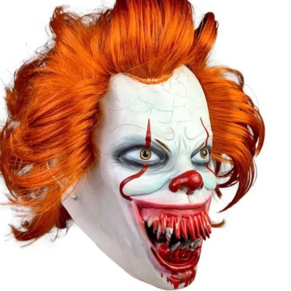 IC Clown lysende maske skræmmende hovedbeklædning cosplay halloween hovedbeklædning skræmmende maske
