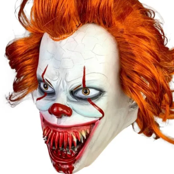 IC Clown lysende maske skræmmende hovedbeklædning cosplay halloween hovedbeklædning skræmmende maske