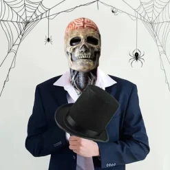 IC Fkxczn Den seneste skeletbiokemiske maske til 2021, Halloween-masker Rød