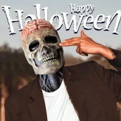 IC Fkxczn Den seneste skeletbiokemiske maske til 2021, Halloween-masker Rød