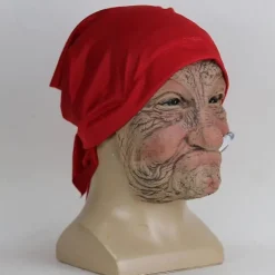 IC Halloween Røgning Gammel Mormor Maske Realistisk Latex Maske Kostume Halloween Cosplay Rekvisit