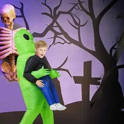 IC Oppustelig Kostume Sjov Oppustelig Grøn Prydningskjole til Cosplay, Halloweenfest Karnevalskostumer