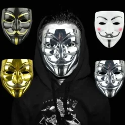 IC 4-pak Halloween V for Vendetta maske sæt, Anonyme masker, Fest, World Book Week, Halloween Kit