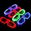 IC 4-pak LED-briller fest med 3 lystilstande til festlig fødselsdag Valentinsdag og Halloween Cosplay (blå+grøn+rød+hvid)