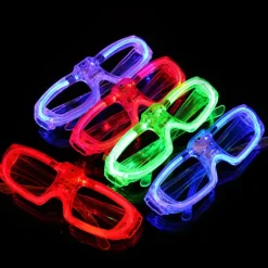 IC 4-pak LED-briller fest med 3 lystilstande til festlig fødselsdag Valentinsdag og Halloween Cosplay (blå+grøn+rød+hvid)