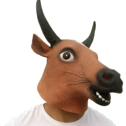 IC Realistisk Tyrmask til Voksne med Halloween-design, Sjov Dyrehoved Tyrmask Nyheder Ørevarmere, Halloween Ansigtsmasker