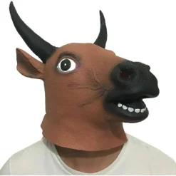 IC Realistisk Tyrmask til Voksne med Halloween-design, Sjov Dyrehoved Tyrmask Nyheder Ørevarmere, Halloween Ansigtsmasker