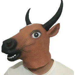 IC Realistisk Tyrmask til Voksne med Halloween-design, Sjov Dyrehoved Tyrmask Nyheder Ørevarmere, Halloween Ansigtsmasker