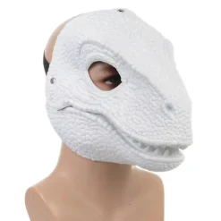 Iøjnefaldende dinosauriemaske, Dino-maske med bevægelig kæbe, Latex-hovedbeklædning med åbning og bevægelig kæbe, Cosplay-festfødselsdag Halloween Jul | Fyndiq