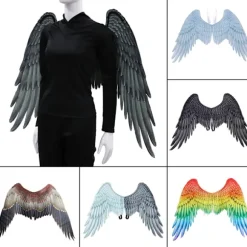 Ikke-vævet stof Festlige Engel Vinger Halloween Overdimensionerede Sort Hvide Vinger Kostume Rekvisitter Sort Og Hvid Black And White Angel Wings