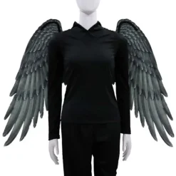 Ikke-vævet stof Festlige Engel Vinger Halloween Overdimensionerede Sort Hvide Vinger Kostume Rekvisitter Sort Og Hvid Black And White Angel Wings
