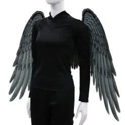 Ikke-vævet stof Festlige Engel Vinger Halloween Overdimensionerede Sort Hvide Vinger Kostume Rekvisitter Sort Og Hvid Black And White Angel Wings