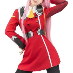 In The Franxx Zero Two Kostume Uniform Kvinder Rød Anime Outfits Sæt L