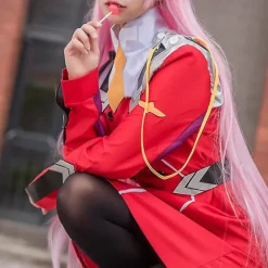 In The Franxx Zero Two Kostume Uniform Kvinder Rød Anime Outfits Sæt L