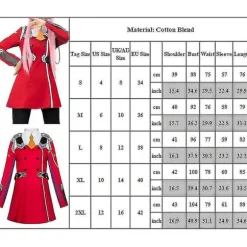 In The Franxx Zero Two Kostume Uniform Kvinder Rød Anime Outfits Sæt L