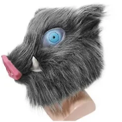 Inosuke Hashibira Cosplay Kostume Sæt, Halloween Anime Rollespils Outfit, Unisex Cosplay Dragt Fuzzy Beanie L