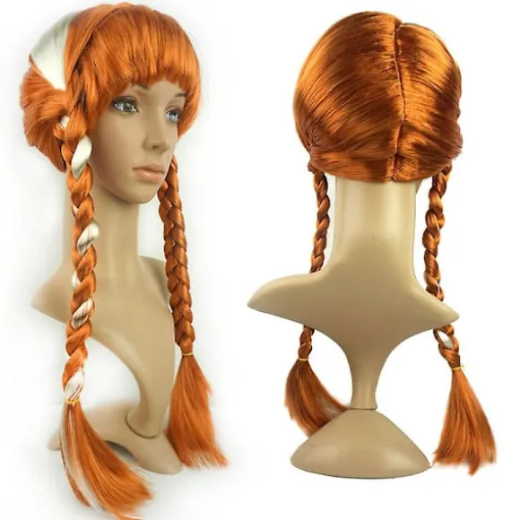 Is og sne cosplay romance paryk langt hår stor fletning