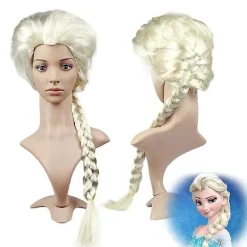 Is og sne cosplay romance paryk langt hår stor fletning