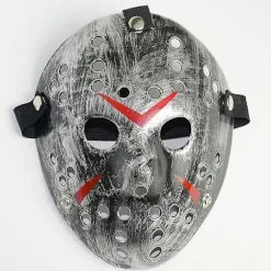 Jason Voorhees Fredag den 13. Skræmmende Hul Maske Cosplay Kostume Halloween Fest Maskerade Horror Rekvisitter Old Silver
