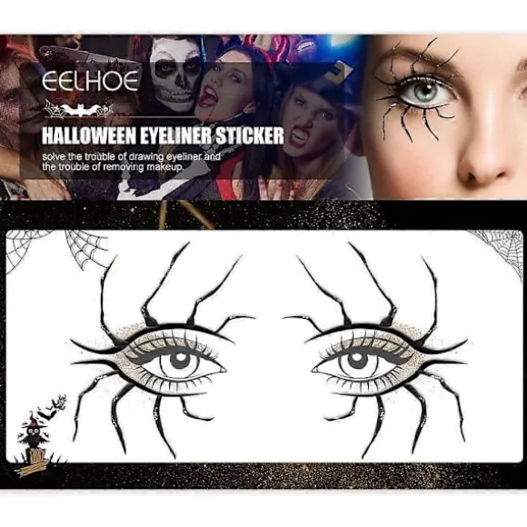 Øjenlågsklistermærke, Halloween Eyeliner Klistermærker Øjenskygge Klistermærker Horror Mode Scene Fest Makeup Værktøjer