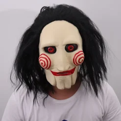 JIGSAW SAVMASK MED SYNTHETISK HÅR - Perfekt til karneval og Halloween